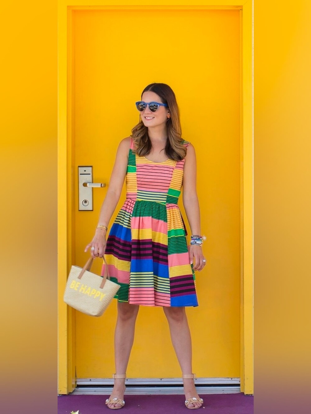 Plenty by Tracy Reese Multicolor Striped Fit-and-Flare Dress